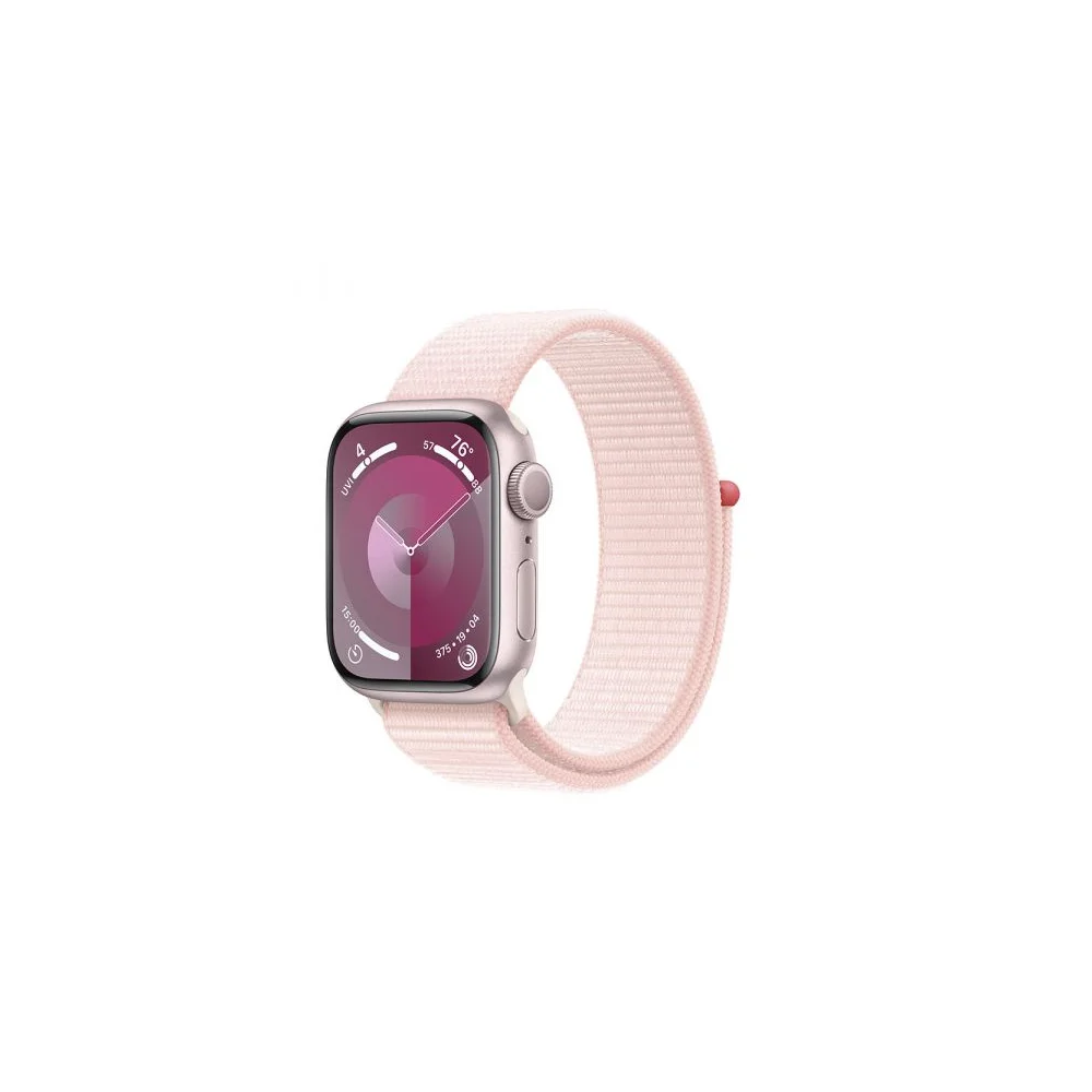 Apple Watch Series 9 GPS 41mm Alumínio Rosa c/ Loop Desportiva Rosa Claro - MR953QL/A