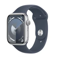 Apple Watch Series 9 GPS 45mm Alumínio Prateado c/ Bracelete Desportiva Azul Trovoada - S/M - MR9D3QL/A