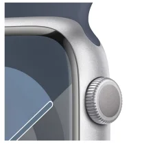 Apple Watch Series 9 GPS 45mm Alumínio Prateado c/ Bracelete Desportiva Azul Trovoada - S/M - MR9D3QL/A