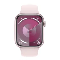 Apple Watch Series 9 GPS 45mm Alumínio Rosa c/ Bracelete Desportiva Rosa Claro - S/M - MR9G3QL/A