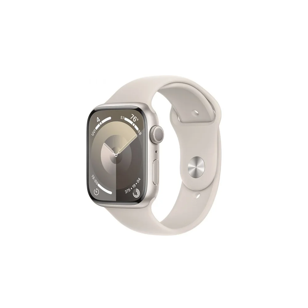 Apple Watch Series 9 GPS 45mm Alumínio Luz das Estrelas c/ Bracelete Desportiva Luz das Estrelas - S/M - MR963QL/A