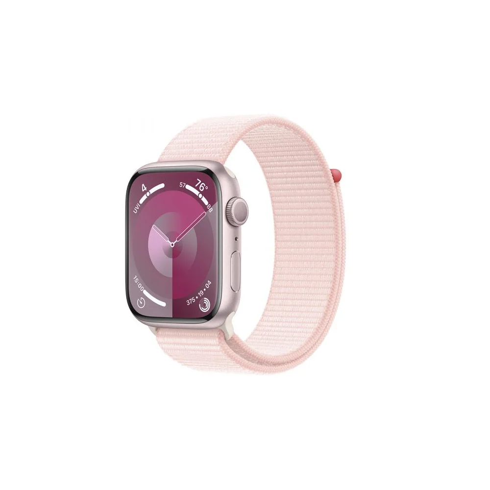 Apple Watch Series 9 GPS 45mm Alumínio Rosa c/ Loop Desportiva Rosa Claro - MR9J3QL/A