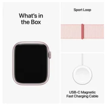 Apple Watch Series 9 GPS 45mm Alumínio Rosa c/ Loop Desportiva Rosa Claro - MR9J3QL/A