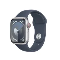 Apple Watch Series 9 GPS + Cellular 41mm Alumínio Prateado c/ Bracelete Desportiva Azul Trovoada - M/L - MRHW3QL/A