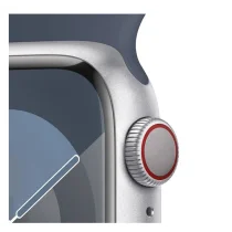 Apple Watch Series 9 GPS + Cellular 41mm Alumínio Prateado c/ Bracelete Desportiva Azul Trovoada - M/L - MRHW3QL/A