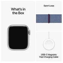 Apple Watch Series 9 GPS + Cellular 41mm Alumínio Prateado c/ Loop Desportiva Azul Inverno - MRHX3QL/A