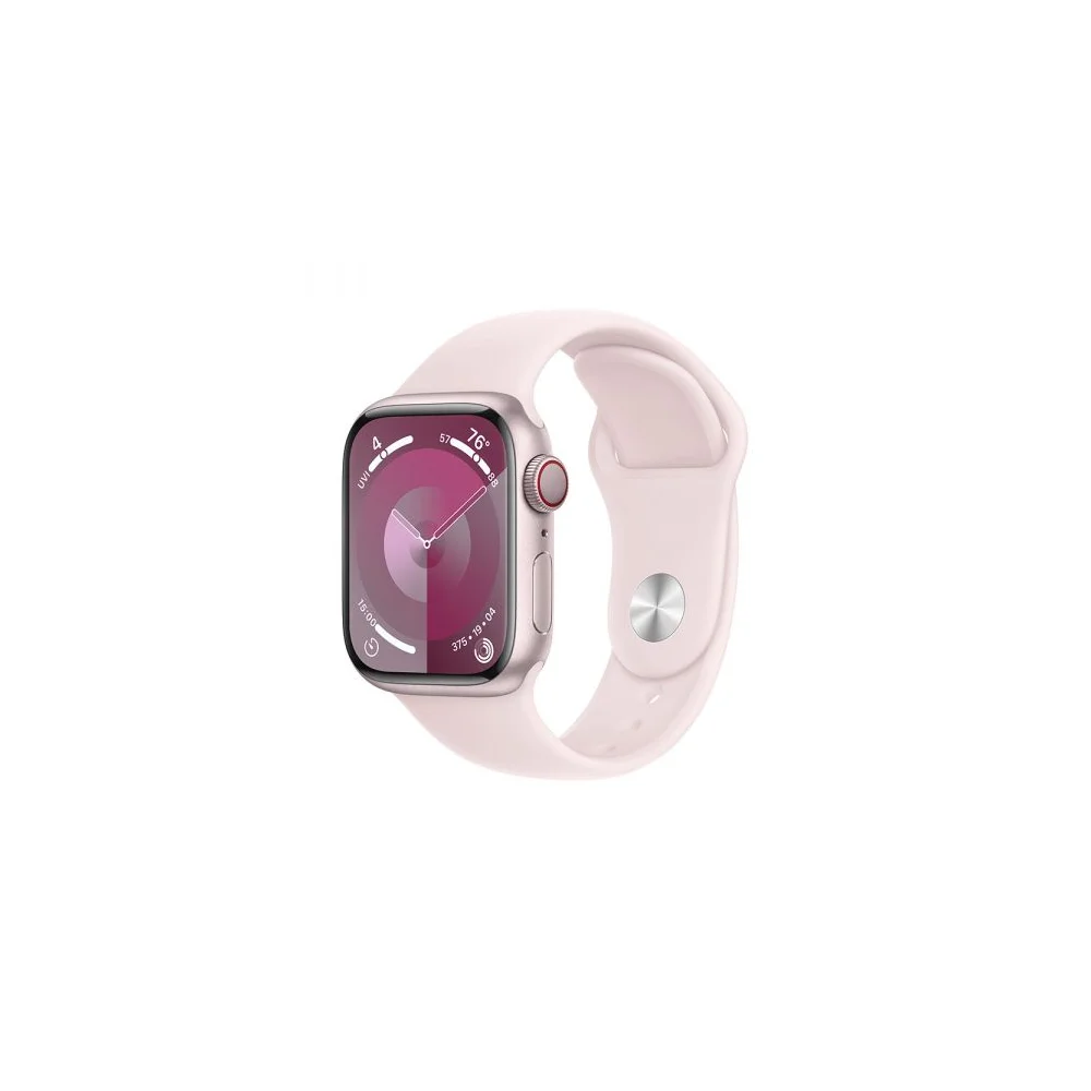 Apple Watch Series 9 GPS + Cellular 41mm Alumínio Rosa c/ Bracelete Desportiva Rosa Claro - M/L - MRJ03QL/A
