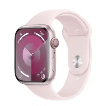 Apple Watch Series 9 GPS + Cellular 45mm Alumínio Rosa c/ Bracelete Desportiva Rosa Claro - S/M - MRMK3QL/A