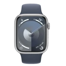 Apple Watch Series 9 GPS + Cellular 45mm Alumínio Prateado c/ Bracelete Desportiva Azul Trovoada - S/M - MRMG3QL/A