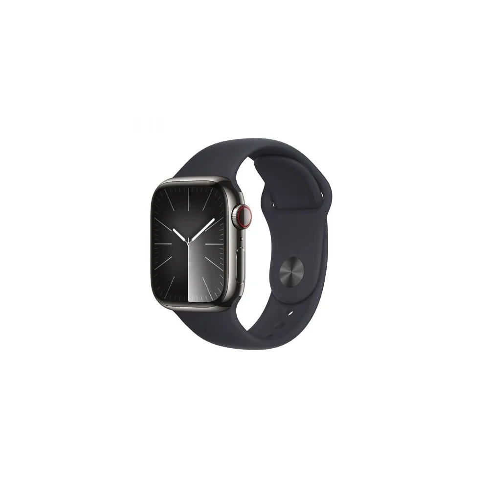 Apple Watch Series 9 GPS + Cellular 41mm Aço Inoxidável Grafite c/ Bracelete Desportiva Meia-Noite - M/L - MRJ93QL/A