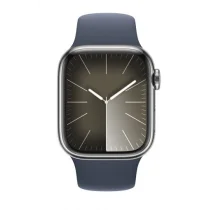 Apple Watch Series 9 GPS + Cellular 41mm Aço Inoxidável Prateado c/ Bracelete Desportiva Azul Trovoada - S/M - MRJ23QL/A