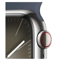 Apple Watch Series 9 GPS + Cellular 41mm Aço Inoxidável Prateado c/ Bracelete Desportiva Azul Trovoada - M/L - MRJ33QL/A