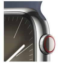 Apple Watch Series 9 GPS + Cellular 45mm Aço Inoxidável Prateado c/ Bracelete Desportiva Azul Trovoada - S/M - MRMN3QL/A