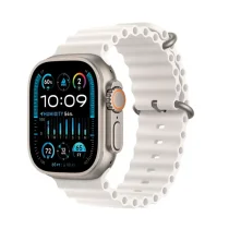 Apple Watch Ultra 2 GPS + Cellular 49mm Titânio c/ Bracelete Ocean Band Branca - MREJ3PO/A