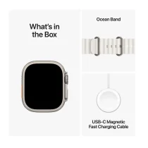 Apple Watch Ultra 2 GPS + Cellular 49mm Titânio c/ Bracelete Ocean Band Branca - MREJ3PO/A