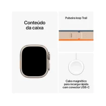 Apple Watch Ultra 2 GPS + Cellular 49mm Titânio c/ Loop Trail Laranja/Bege - M/L - MRF23PO/A