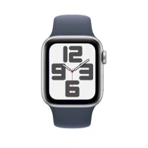 Apple Watch SE (2023) GPS+Cellular 40mm Alumínio Prateado c/ Bracelete Desportiva Azul Trovoada - S/M - MRGJ3QL/A