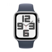 Apple Watch SE (2023) GPS+Cellular 44mm Alumínio Prateado c/ Bracelete Desportiva Azul Trovoada - Medium/Large - MRHJ3QL/A