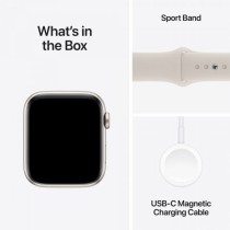 Apple Watch SE (2023) GPS+Cellular 44mm Alumínio Luz das Estrelas c/ Bracelete Luz das Estrelas - Medium/Large - MRGX3QL/A