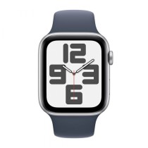 Apple Watch SE (2023) GPS+Cellular 44mm Alumínio Prateado c/ Bracelete Desportiva Azul Trovoada - S/M - MRHF3QL/A