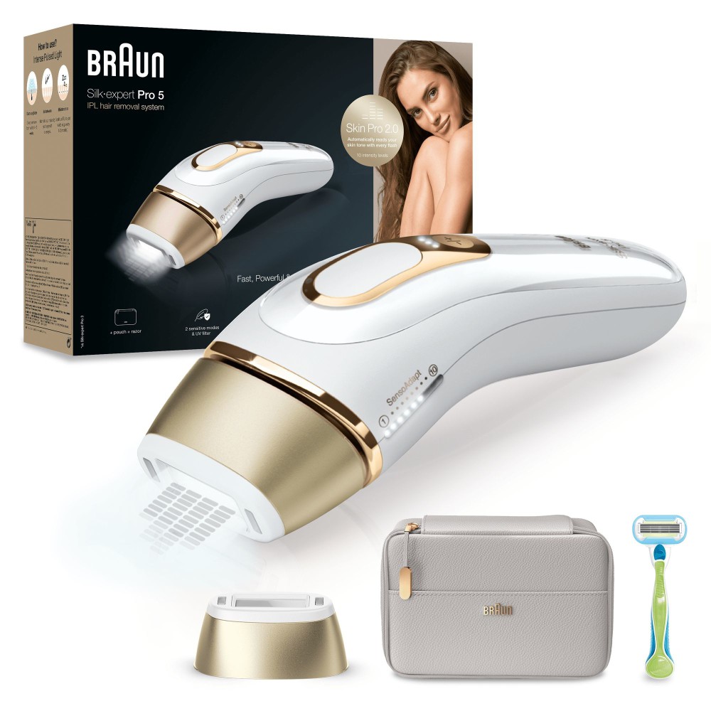 Braun Depiladora Luz Pulsada Braun Silk Expert Pro 5 + Bolsa Transporte PL5054