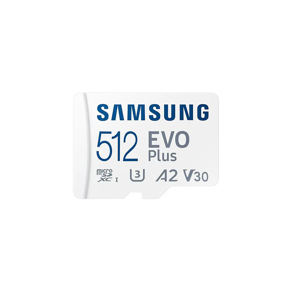 Cartão de Memoria Samsung EVO Plus 2021 512GB microSD XC con Adaptador Clase 10 130MBs