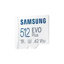 Cartão de Memoria Samsung EVO Plus 2021 512GB microSD XC con Adaptador Clase 10 130MBs