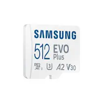 Cartão de Memoria Samsung EVO Plus 2021 512GB microSD XC con Adaptador Clase 10 130MBs