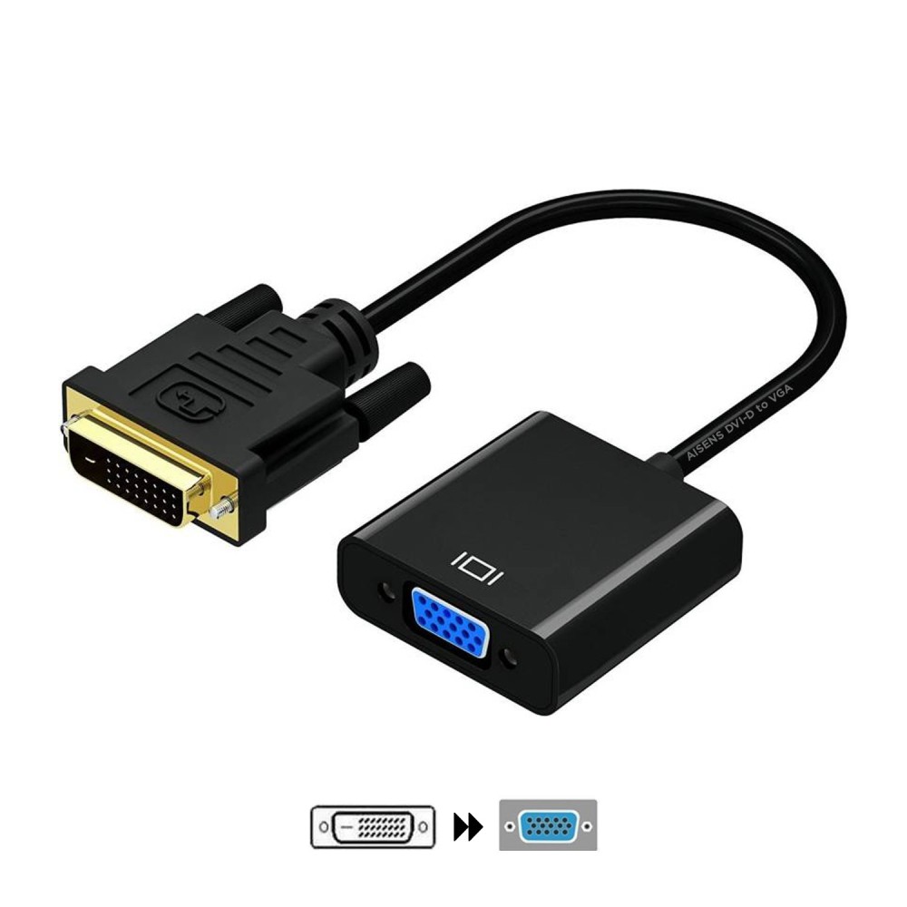 AISENS A147-0352 adaptador de cabo de vídeo 0,1 m DVI-D VGA (D-Sub) Preto