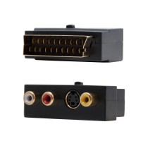 Nanocable 10.27.0051 adaptador de cabo de vídeo SCART (21-pin) 3 x RCA + S-Video Preto