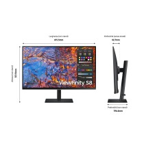 Samsung LS27B800PXU monitor de ecrã 68,6 cm (27") 3840 x 2160 pixels 4K Ultra HD LCD Preto