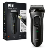 Braun Series 3 3020 Máquina de barbear com lâminas que se adaptam ao contorno do rosto Aparador Preto