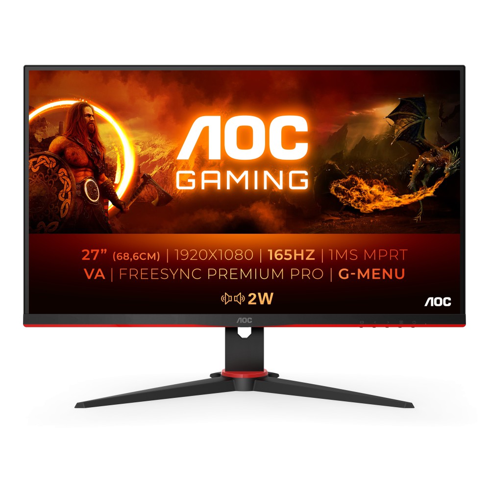 AOC 27G2SAE BK monitor de ecrã 68,6 cm (27") 1920 x 1080 pixels Full HD LED Preto, Vermelho