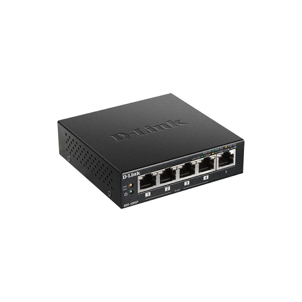 D-Link DGS-1005P E switch de rede Não-gerido Gigabit Ethernet (10 100 1000) Power over Ethernet (PoE) Preto