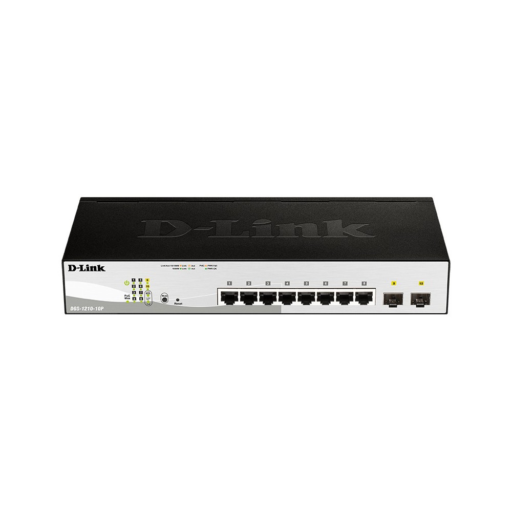 D-Link DGS-1210-10P Gerido L2 Gigabit Ethernet (10 100 1000) Power over Ethernet (PoE) 1U Preto