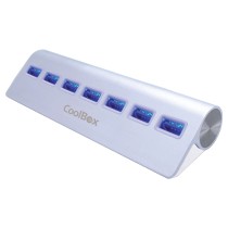 CoolBox COO-HU7ALU3 hub de interface USB 3.2 Gen 1 (3.1 Gen 1) Type-A 5000 Mbit s Prateado
