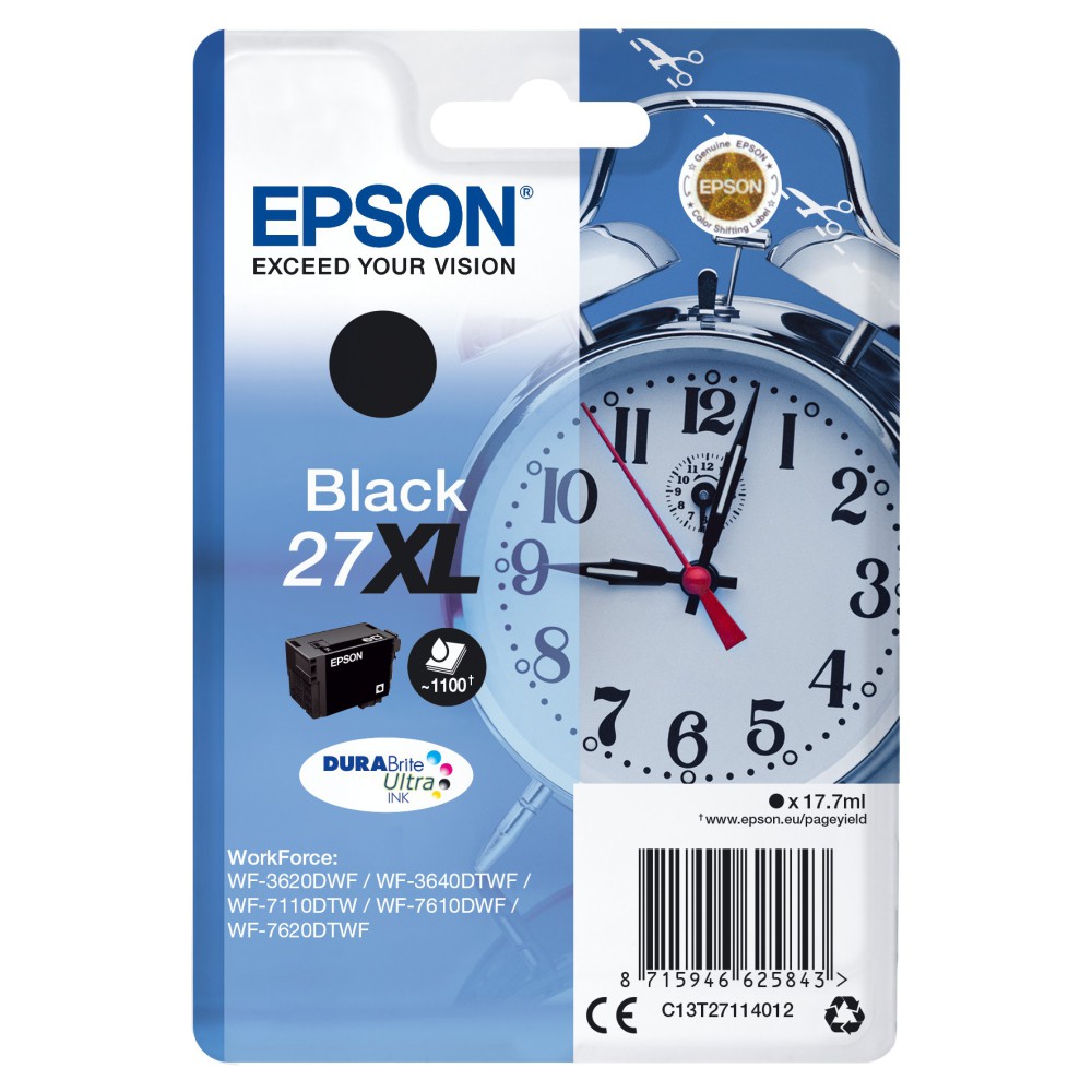 Epson Alarm clock C13T27114012 tinteiro 1 unidade(s) Original Rendimento alto (XL) Preto