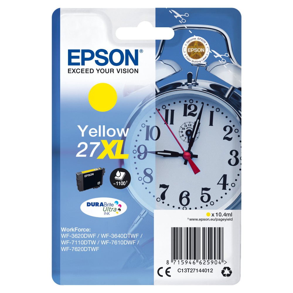 Epson Alarm clock C13T27144012 tinteiro 1 unidade(s) Original Rendimento alto (XL) Amarelo