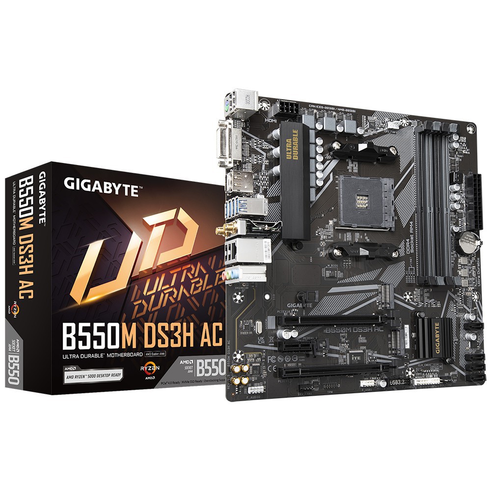 Gigabyte B550M DS3H AC motherboard AMD B550 Socket AM4 micro ATX