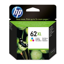 HP Tinteiro original 62XL Tricolor de elevado rendimento