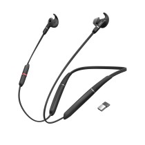 Jabra Evolve 65e UC & Link 370 Auscultadores Sem fios Fita de pescoço Escritório Call center Micro-USB Bluetooth Preto