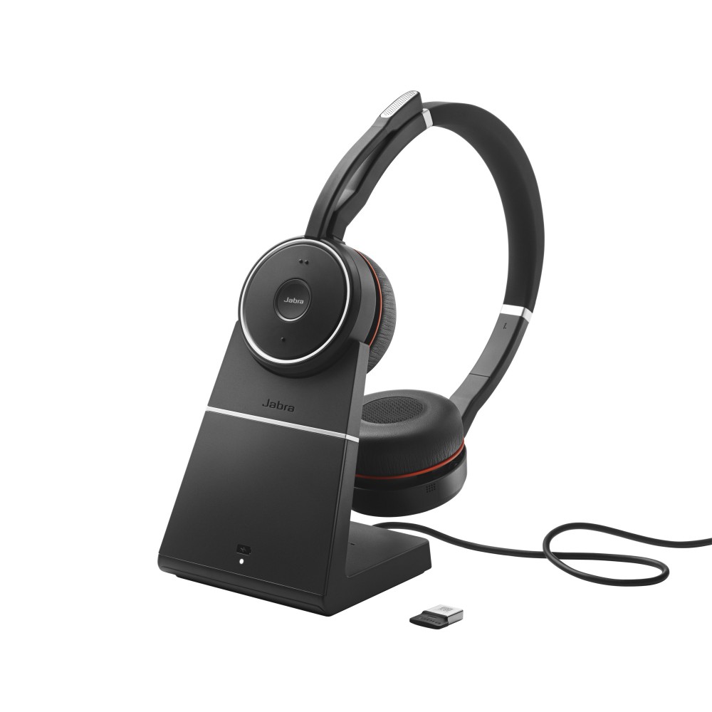 Jabra Evolve 75 Auscultadores Com fios e sem fios Fita de cabeça Chamadas Música Bluetooth Suporte de carregamento Preto