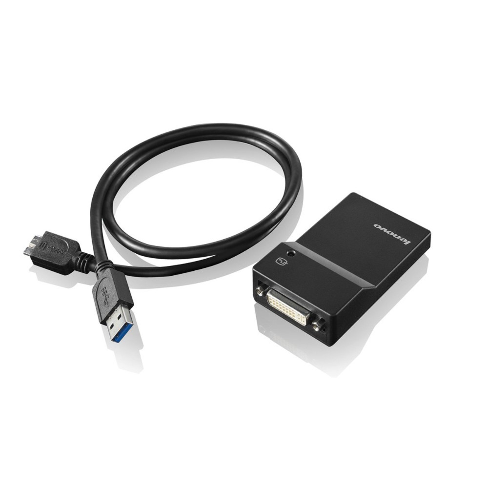 Lenovo USB 3.0 - DVI VGA adaptador gráfico USB 2048 x 1152 pixels Preto