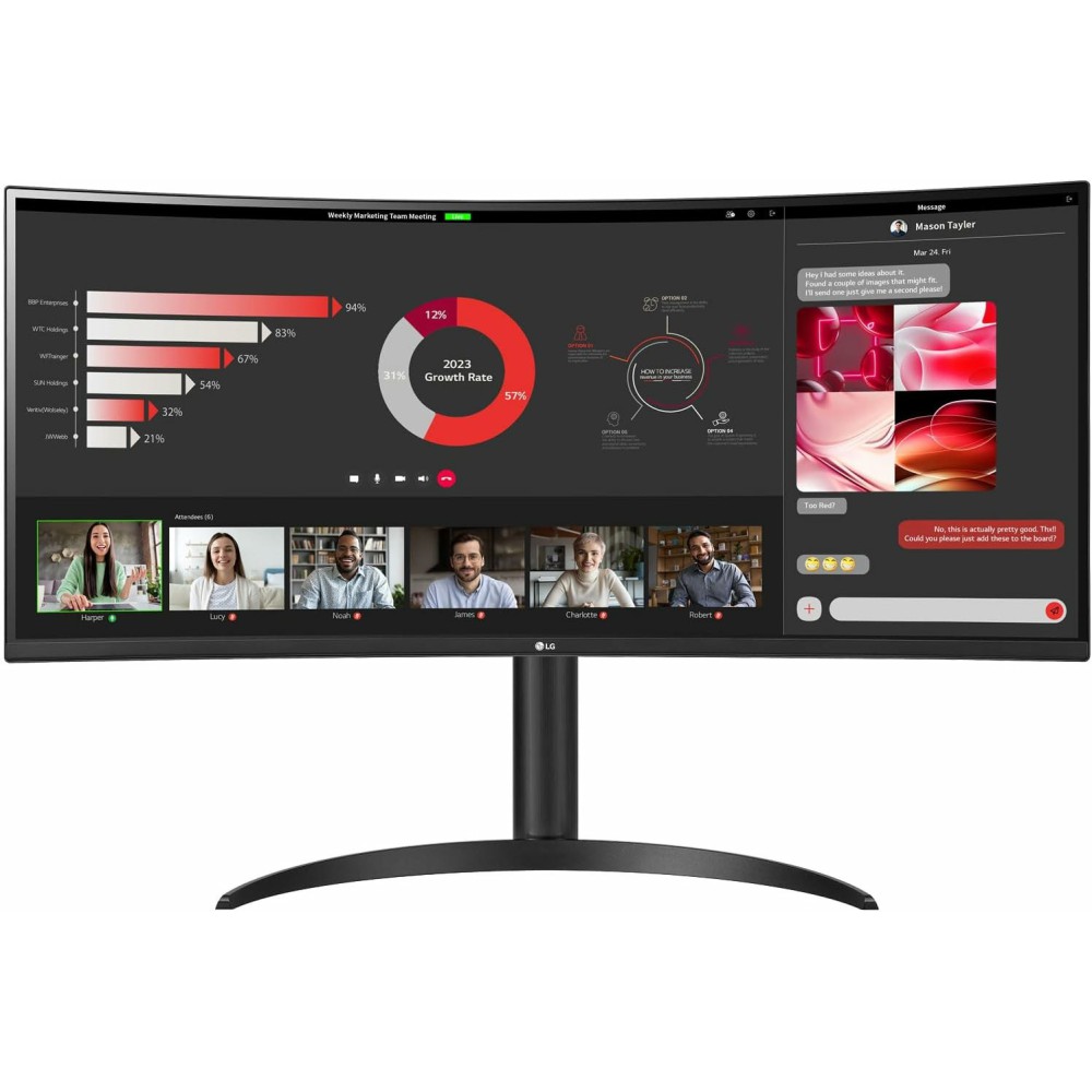 LG UW 34WR55QC-B.AEU monitor de ecrã 86,4 cm (34") 3440 x 1440 pixels Wide Quad HD LED Preto