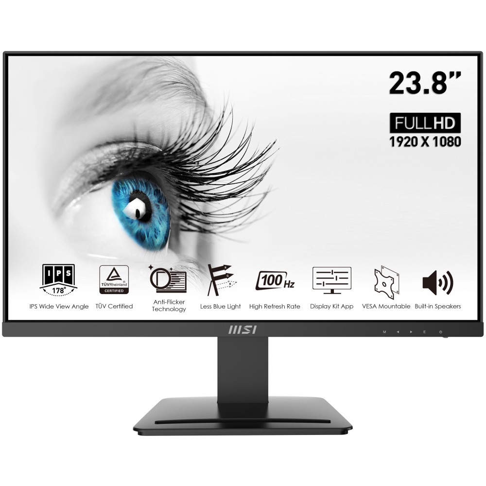 MSI Pro MP243X monitor de ecrã 60,5 cm (23.8") 1920 x 1080 pixels Full HD Preto