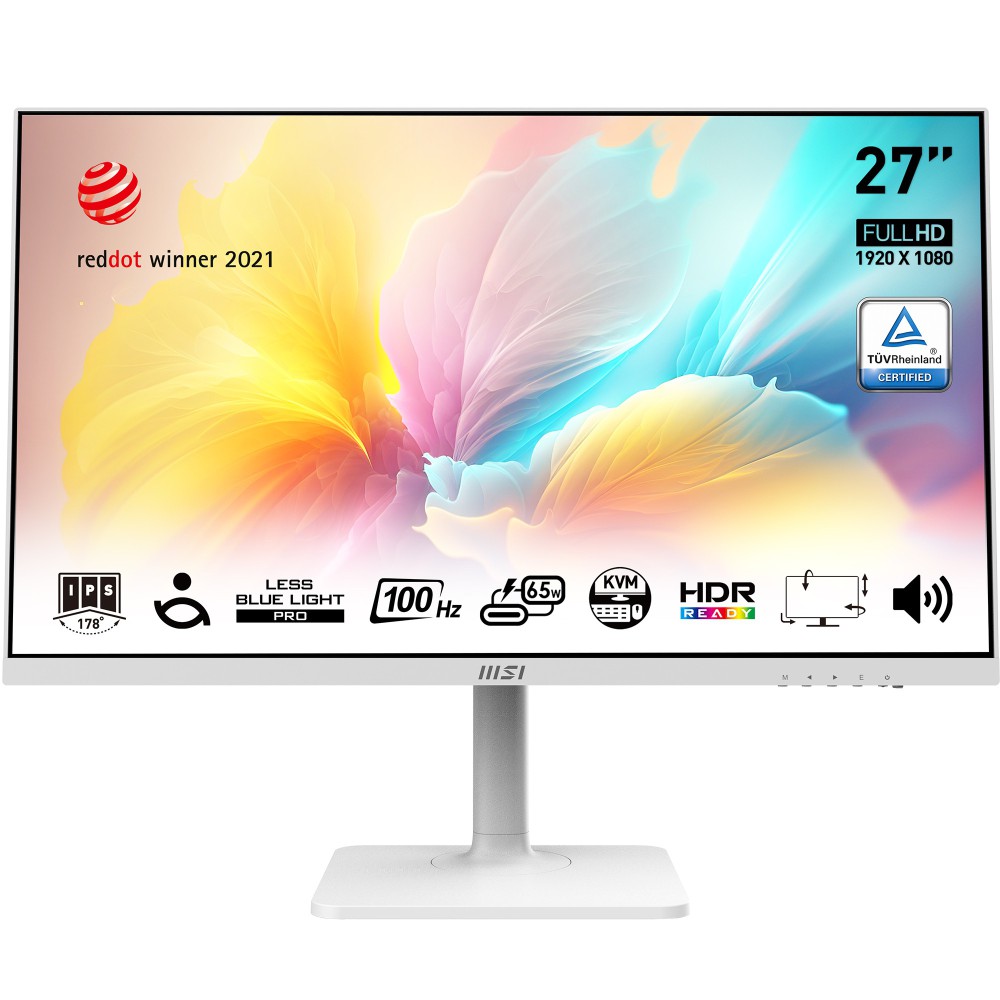 MSI Modern MD272XPW monitor de ecrã 68,6 cm (27") 1920 x 1080 pixels Full HD Branco