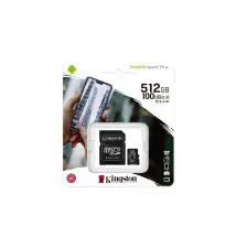 Tarjeta memoria micro sdxc 512gb kingston canvas select + adaptador cl10 - r 100mb - s w 85mb - s