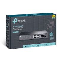 TP-Link TL-SG1016PE Gerido L2 Gigabit Ethernet (10 100 1000) Power over Ethernet (PoE) 1U Preto