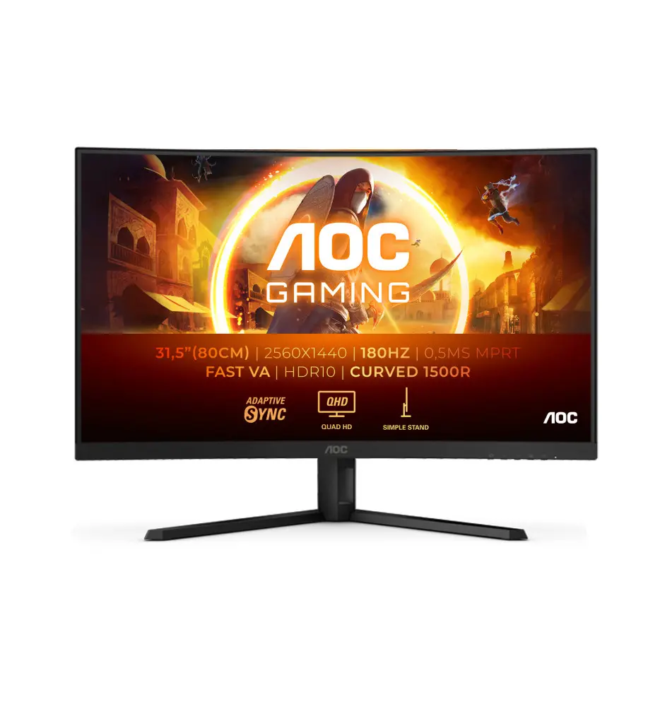 AOC G4 CQ32G4VE 32" 2K QHD VA Curva 180Hz Preto