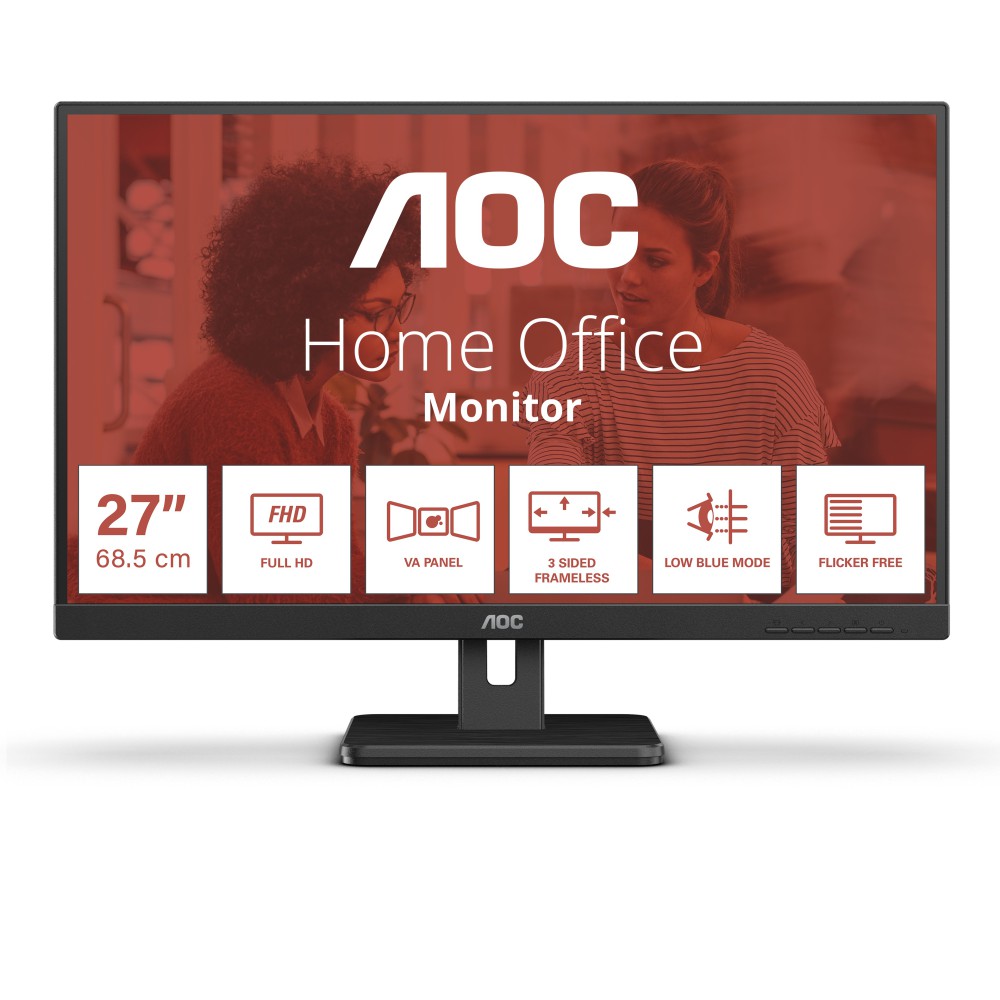 AOC 27E3UM BK monitor de ecrã 68,6 cm (27") 1920 x 1080 pixels Full HD Preto